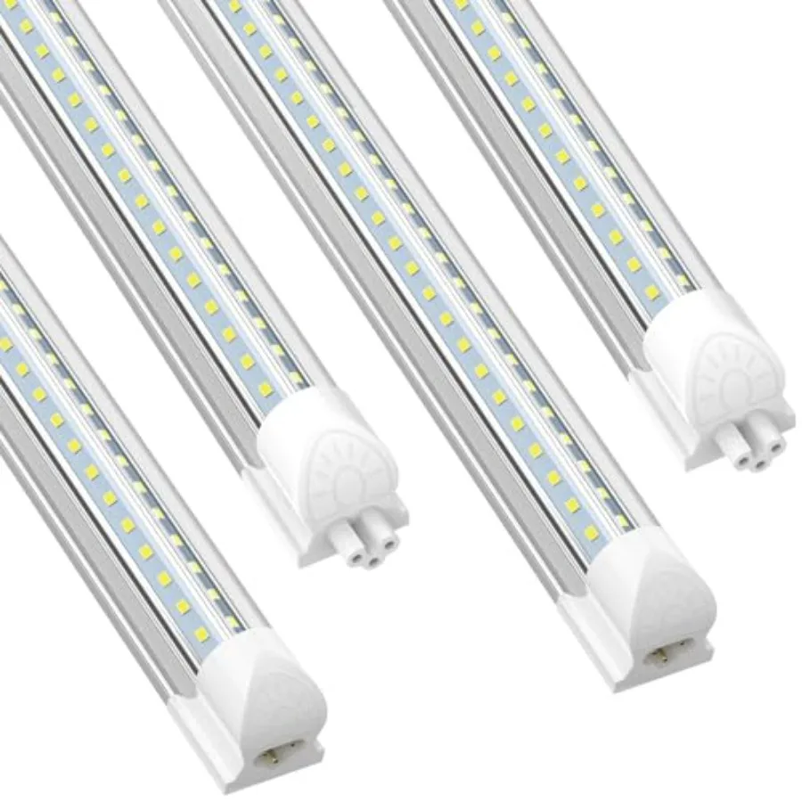 

LED Shop Lights 2Feet 20W 2600LM 6000K Cool White V-Shaped Utility Shop Lights T8 Linkable Ceiling Light Fixtures 2 Feet Tube L