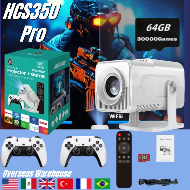 

Project Hcs350 Pro Retro Video Game Consoles Handheld Game Console WIFI Portable Intelligent Quad Core Arm Cortex-a53 Projector