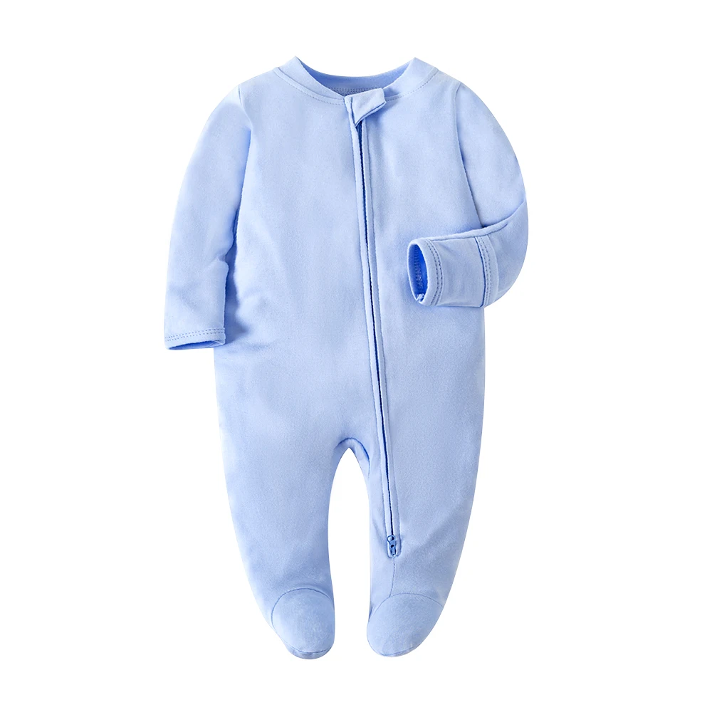 Newborn Footed Pajamas Zipper Girl and Boy Romper Long Sleeve 0-12 Months Baby Clothe Jumpsuit Cotton Fashion Baby Clothing