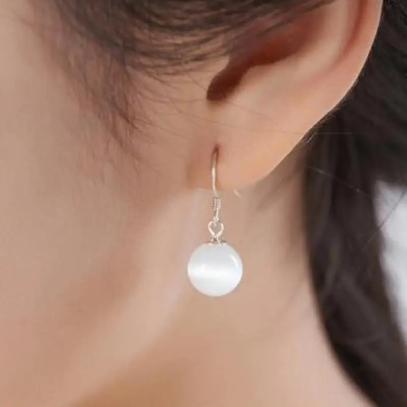 Korean White Opal Water Drop Earrings For Women Earing Dangle Earring Earings Jewelry Brincos Brinco Oorbellen Pendientes Gift