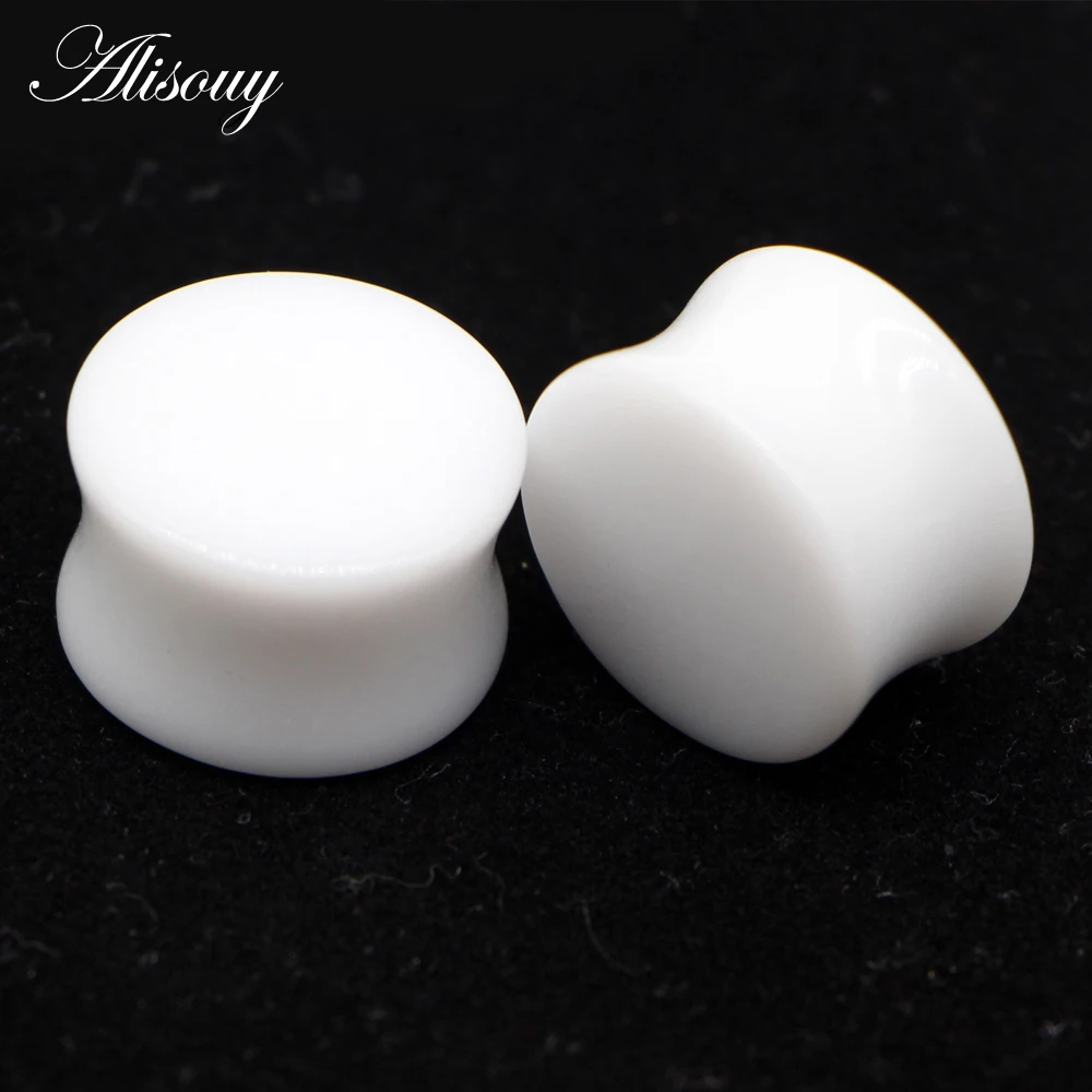 Alisouy Pair Saddle Acrylic Ear Plugs Tunnels Piercigns Plug Ear Expanders Stretchers Earring Gauges for Men Women Body Jewelry