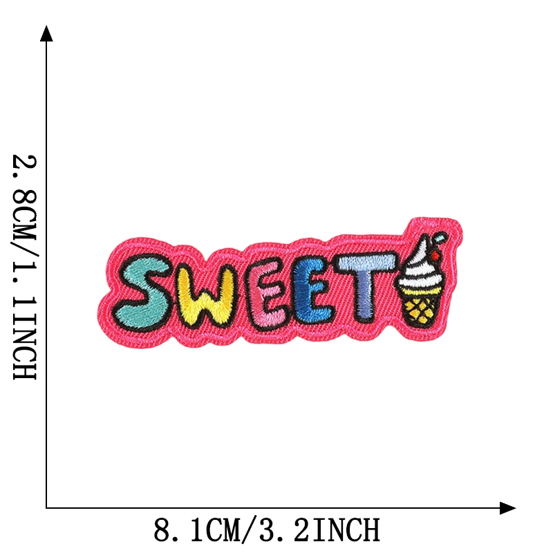 Brief niedlichen kleinen Eisen auf Patches für Kleidung gestickte Aufkleber Naszywka DIY Thermo kleber Kinder Baby Stoff Nähen Parches – Detail 25