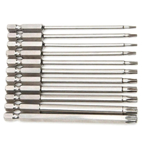 11pcs Torx Head Screwdriver Bits 100mm Long Hex Torx Bit Set Magnetic Tip Security Screwdriver Set with Hole