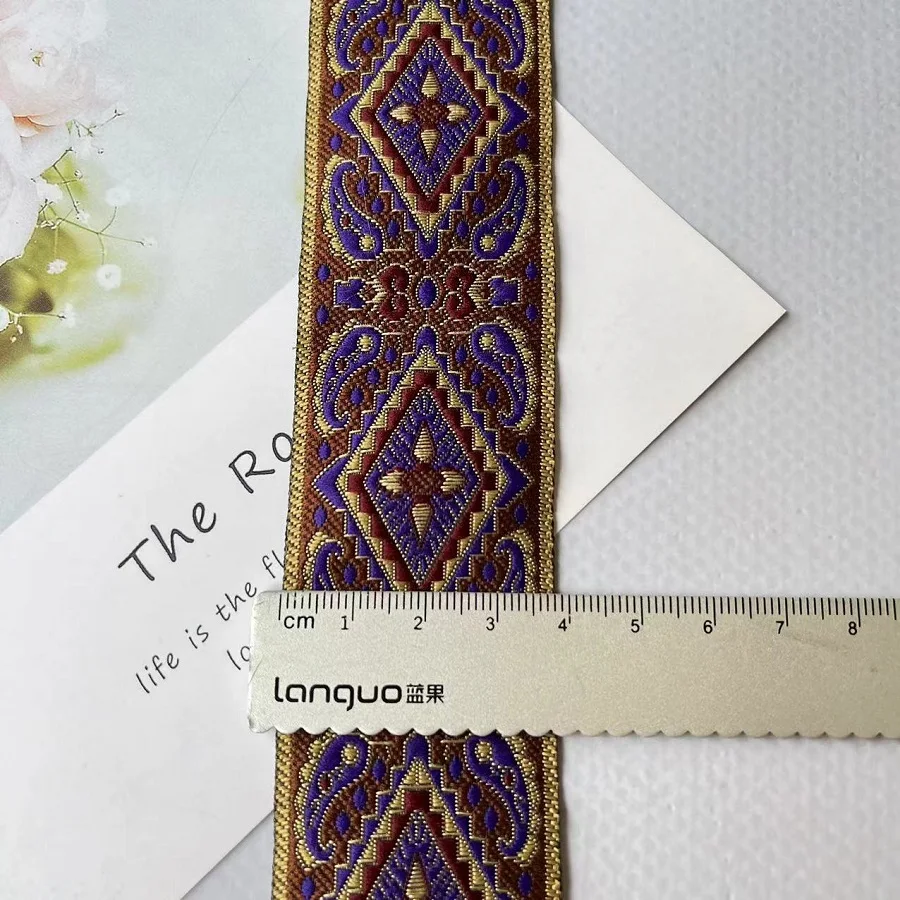 10 Yards /Lots Ethnic Style Webbing Woven Jacquard Ribbon 3.8 CM For Garment Straps Accessory IS-3322