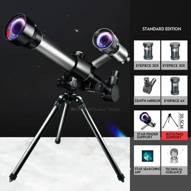 20X 30X Portable HD Astronomical Telescope Stargazing Dual-Use Night Vision Monocular Teaching Aids for Students Kids Gift