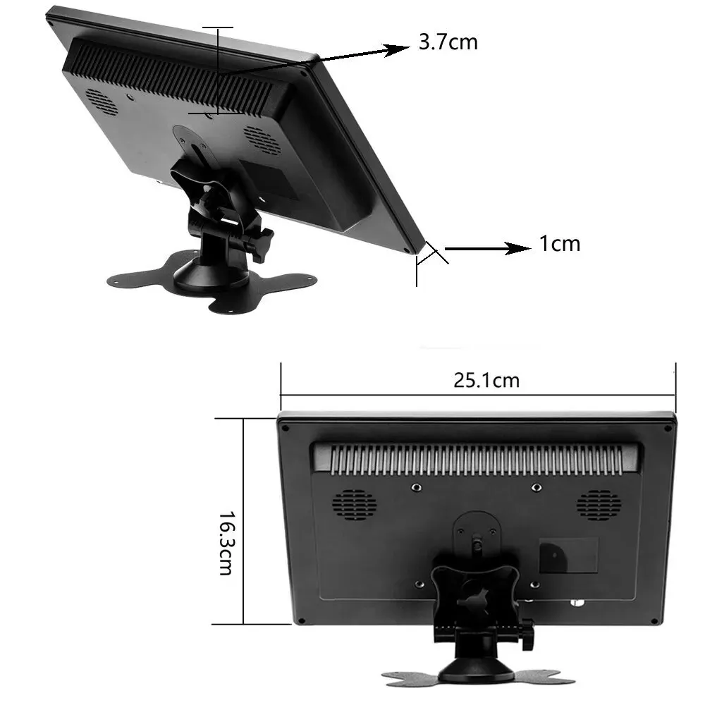 10,1-calowy monitor LCD HD Mini telewizor i wyświetlacz komputerowy Kolorowy ekran 2-kanałowy monitor bezpieczeństwa z wejściem wideo z głośnikiem VGA