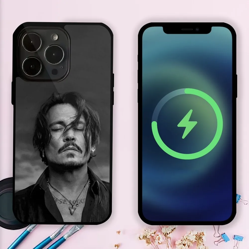 American Actor Johnny Depp Phone Case For iPhone 15 14 13 12 Mini Pro Max Plus Magnetic Attraction Shell