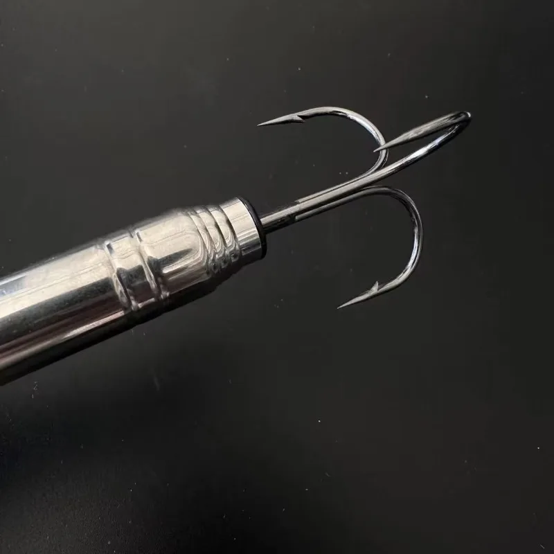 Telescopic Fishing Gaff Stainless Steel Triple Hook Sea Fishing Spear Telescoping Pole with Hook Boat Ice Fishing Pesca Offshore