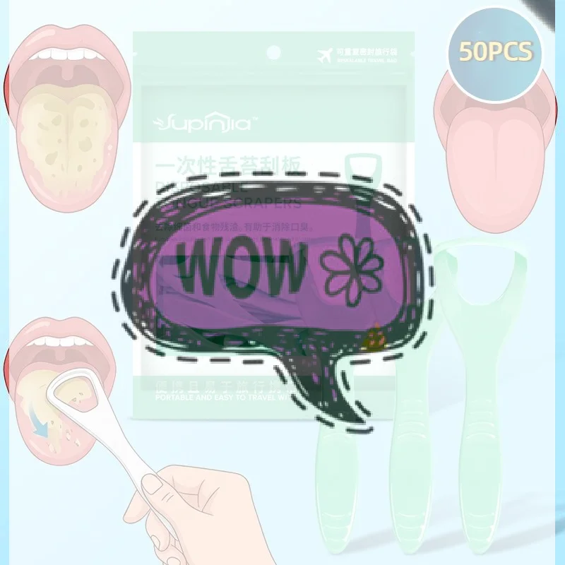Tongue Scraper For Adult Disposable Tongue Cleaning Tool Plastic Mouth Scraper Travel Convenient Oral Hygiene Care Appliances