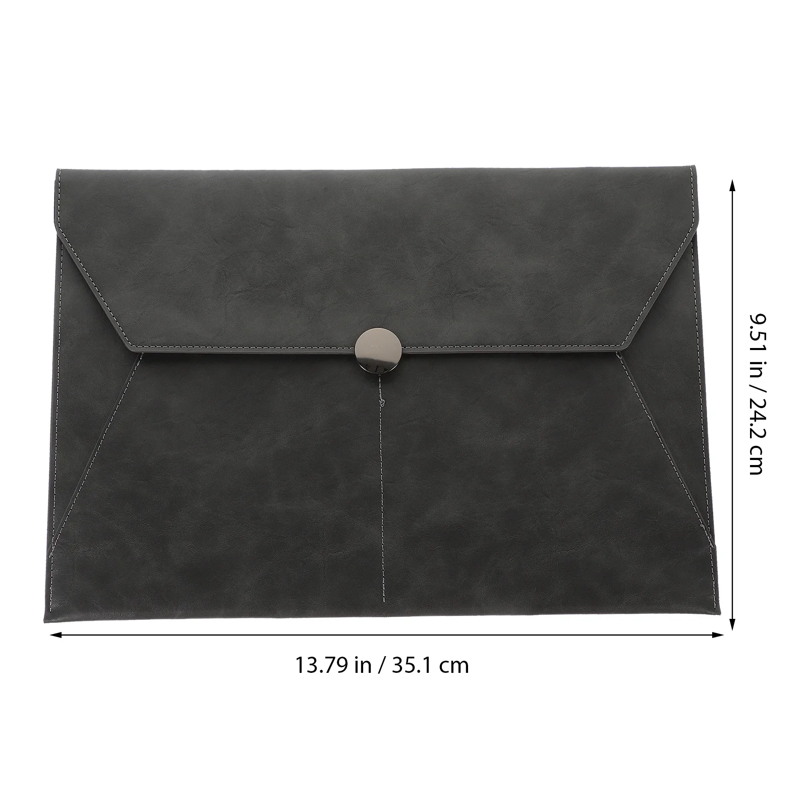 

Documents Holder Large Capacity Faux File Folder Office Document Storage Pouch Portable Button Snap File Organizer