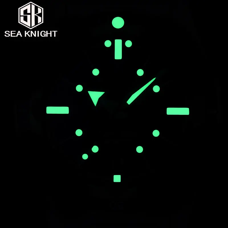 SEA KNIGHT Men Automatic Mechanical Wristwatch 200M Water Resistance Diver Watches 316L Steel Sapphire Crystal C3 Super Luminous