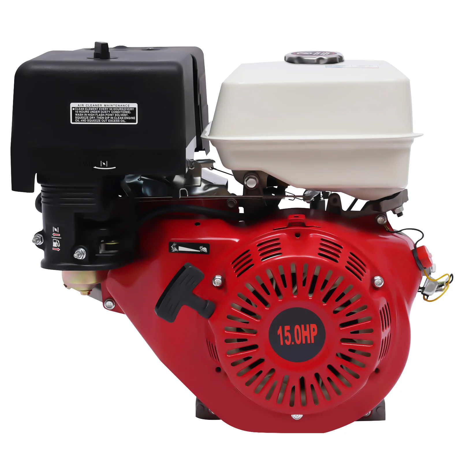 4 Stroke 15HP Gas Motor Engine 9.7kw 420CC OHV Petrol Gasoline Motor Single Cylinder Recoil Start Pull Air Cooling 3600r/min