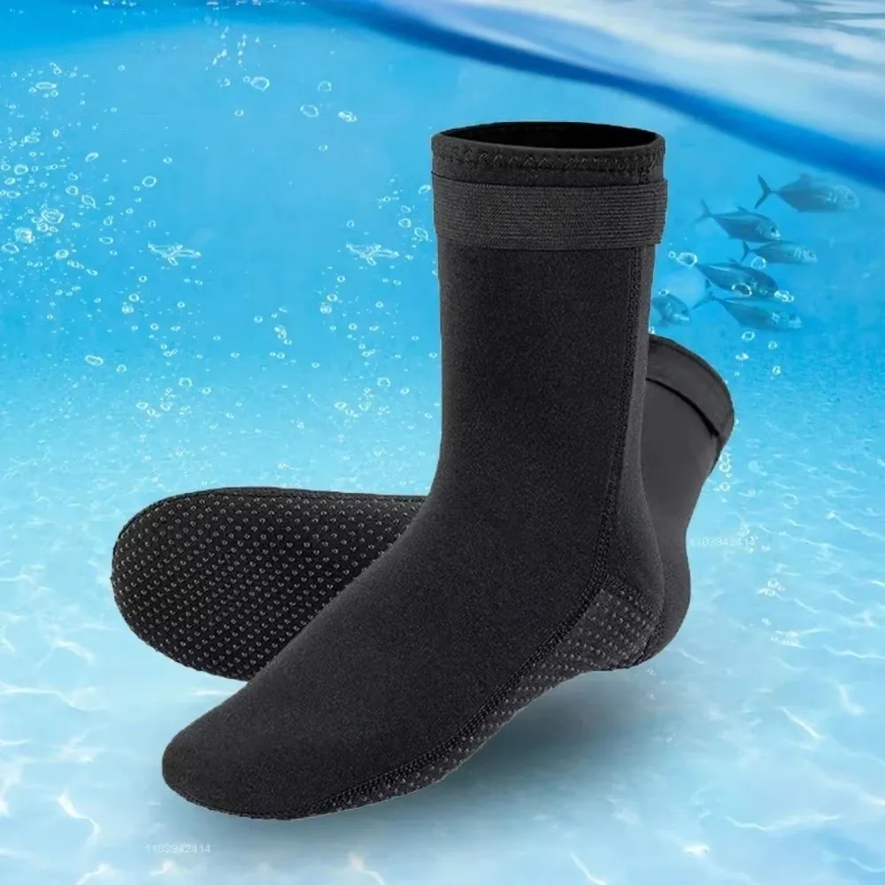 

1pair Water Sports 3MM Black Diving Socks Long Tube Adult Neoprene Water Socks Non-slip 38-46 Diving Surfing Boots Kayaking
