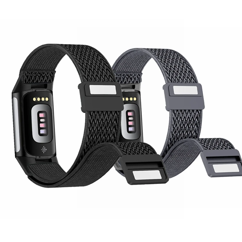 

Wave Nylon Magnetic Strap for Fitbit Charge 6 Band Elastic Watchband Wristband for Fitbit Charge 5 Band