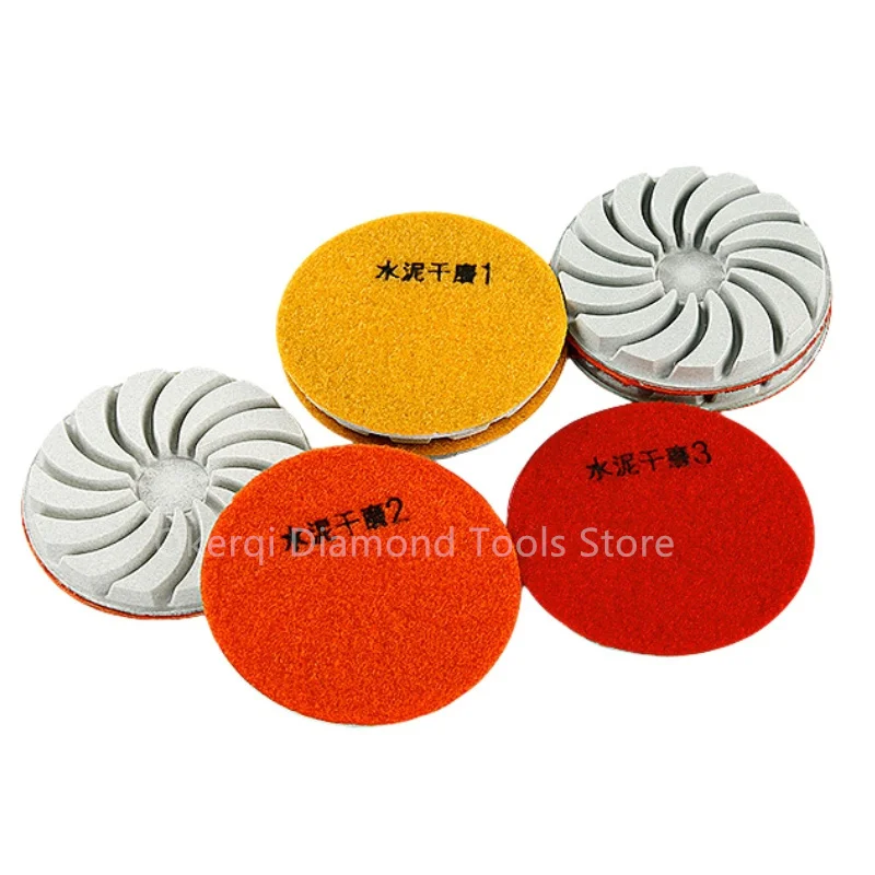 3 Stück 4 Zoll 3-Stufen-Bodenpolierpads, Harzgebundene Trockenpolierpads für Beton- und Terrazzoböden, Schleif- und Polierwerkzeuge – Detail 9