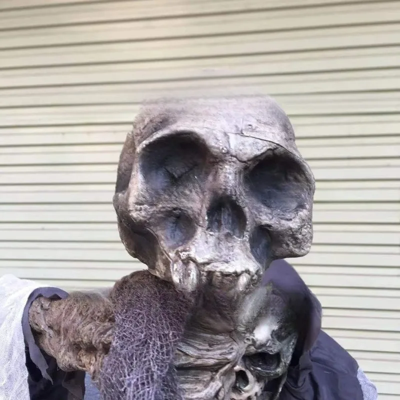 Glowing Eyes 190Cm Halloween Horror Glow Vocal Cords Action Skull Electric Standing Big Ghost Scene Props