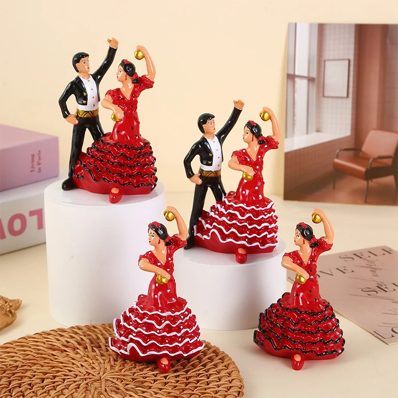1 Uds. De bailarina de Sevilla, decoración de regalo para pareja del Día de San Valentín, adornos de resina, escultura festiva para pareja de bodas