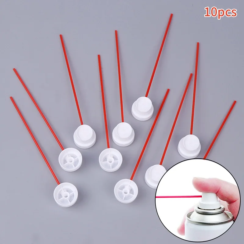 10 قطعة قبعات رذاذ الطلاء تناسب علب الإناث ، غطاء إبرة-علبة رذاذ فوهة-فوهات طلاء الرش-نصائح طلاء الرش أنبوب أحمر رفيع