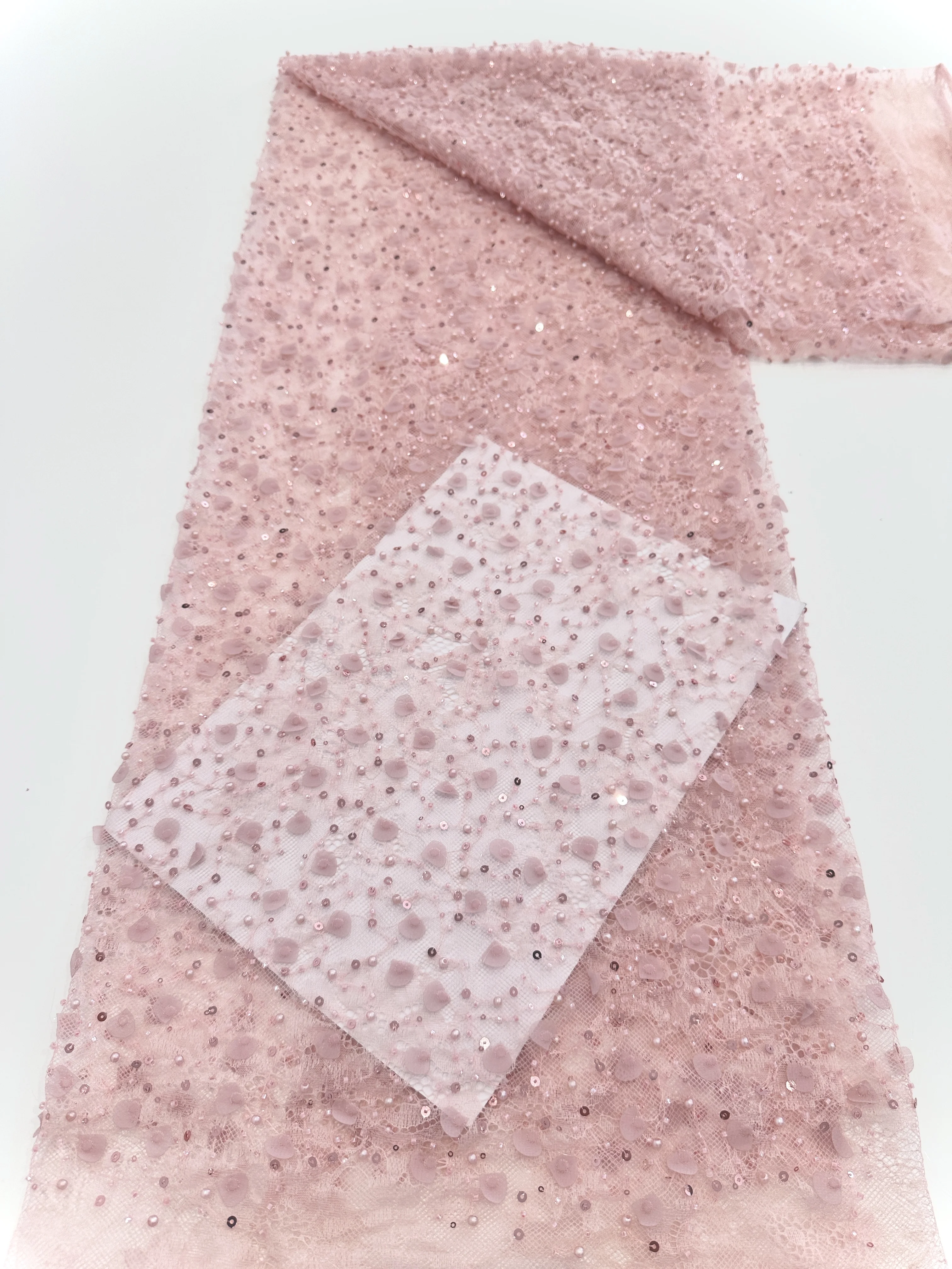 Africano 2025 malha de alta qualidade lantejoulas bordado frisado tule tecidos renda nigeriano para material nupcial costura casamento