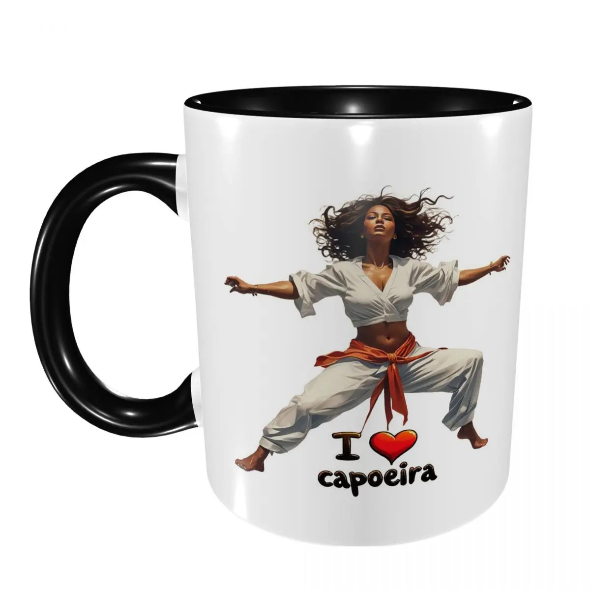 Dynamic Capoeira Art I Love Capoeira Design Mug Funny Ceramic Coffee Cups Tea Mugs Milk Cup Drinkware Gifts for Woman Man