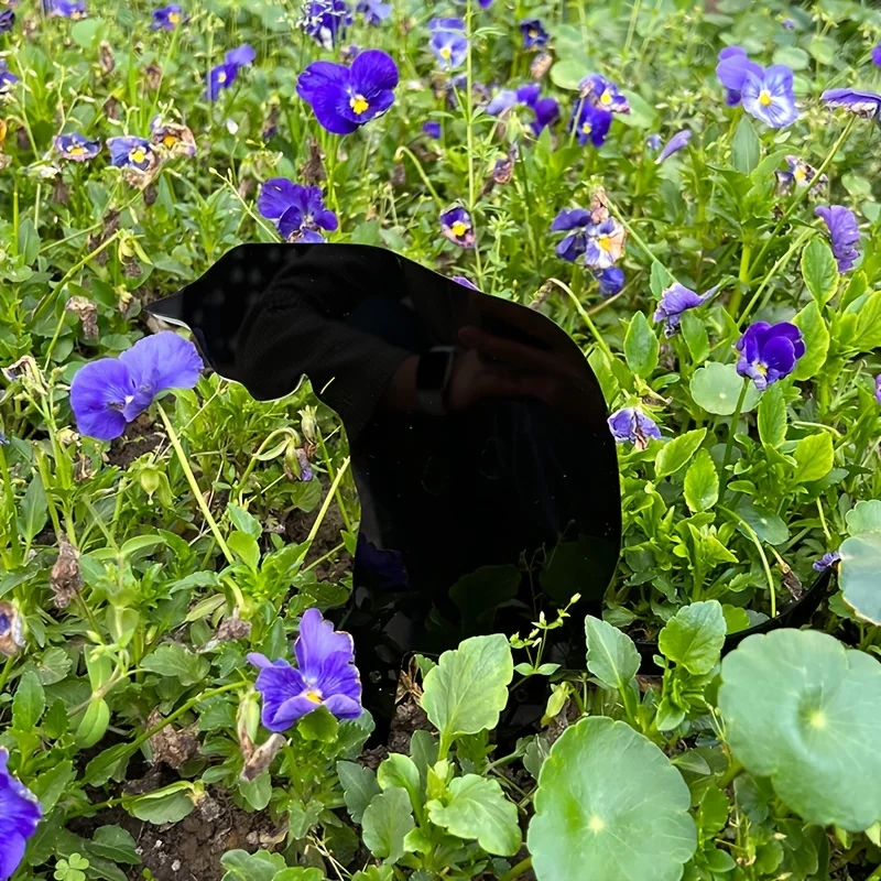 Black Cat Garden Stake Decorative Metal Cat Silhouette Cutout Garden Animal Statues for Outdoor Garden Yard Decorations