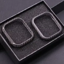 Matte Glossy Genuine Carbon Fiber Bumper Frame Case For Apple Watch 6 5 4 SE 44mm ShockProof Slim Cover