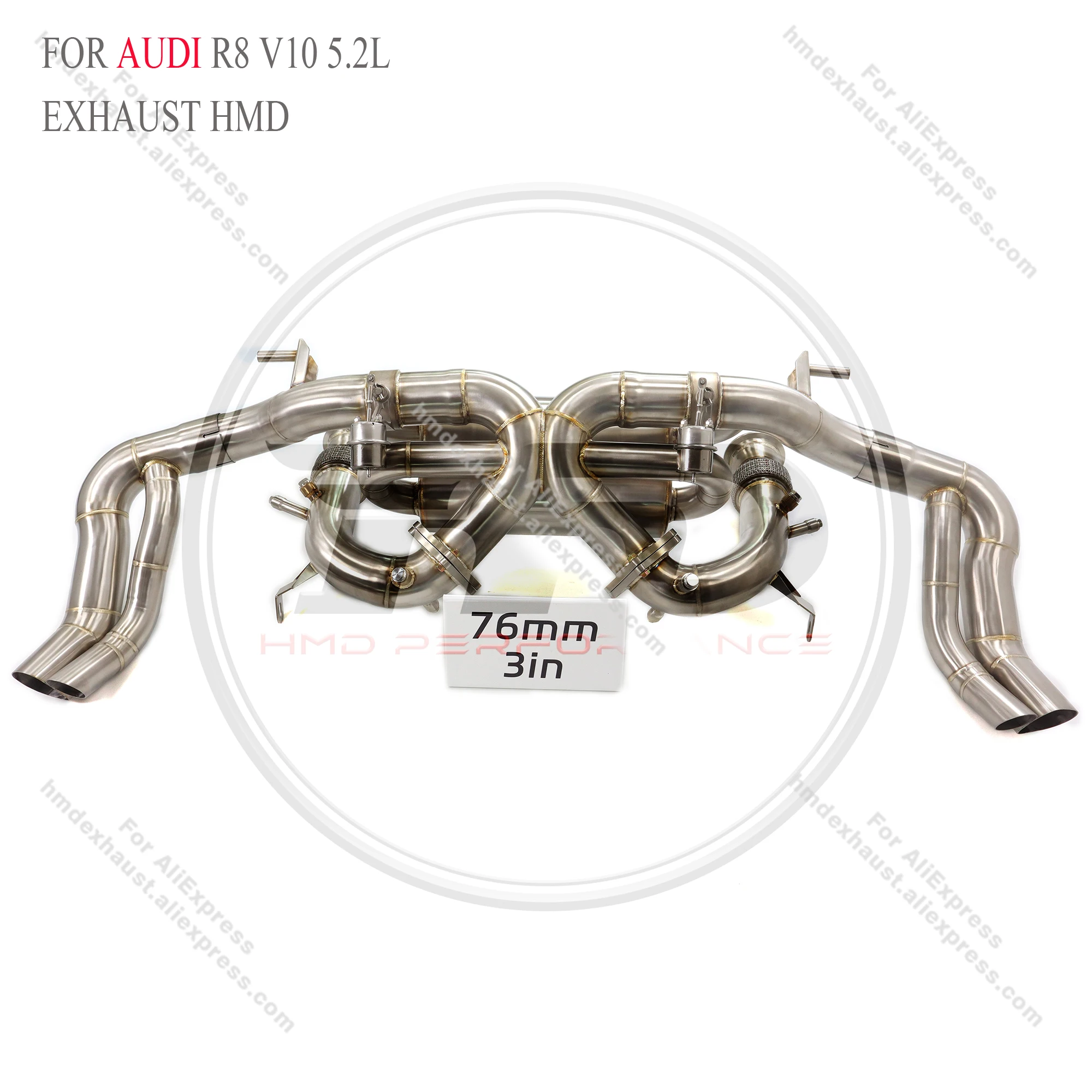 

Stainless stee Catback for Audi R8 V10 5.2L With Valve OPF HMD Exhaust System Performance Quality certification