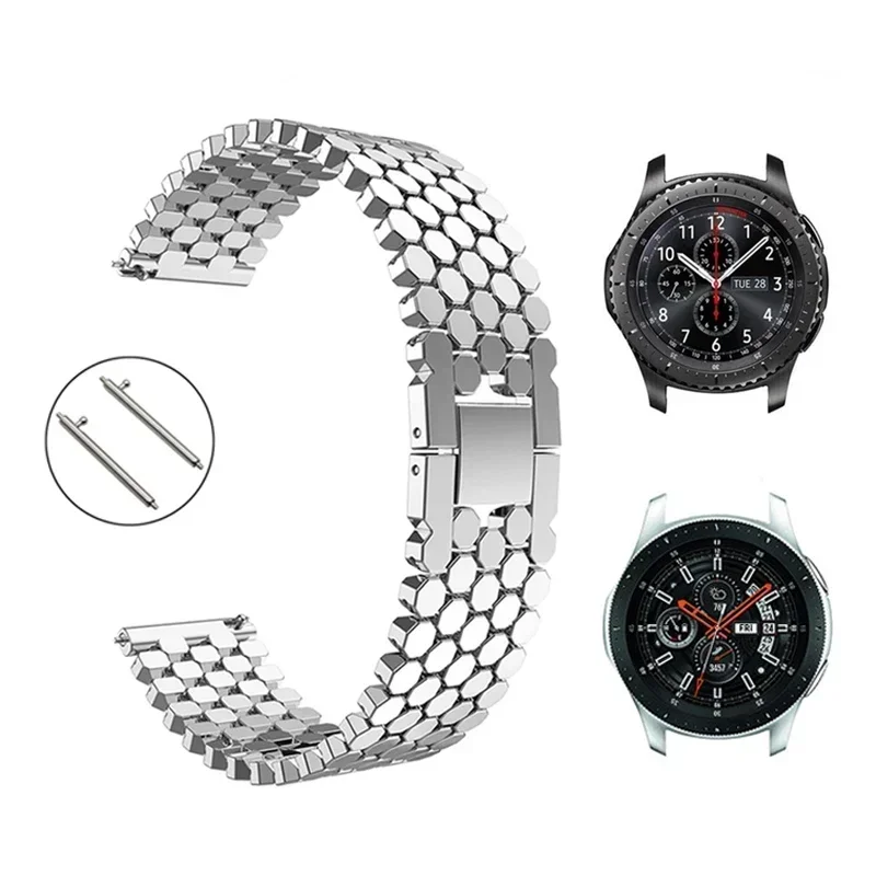 22mm 20mm Stainless Steel Strap for Samsung Galaxy Watch 3 45mm Band Gear S3 Active 2 for Huawei Watch Bracelet For Amazfit Belt