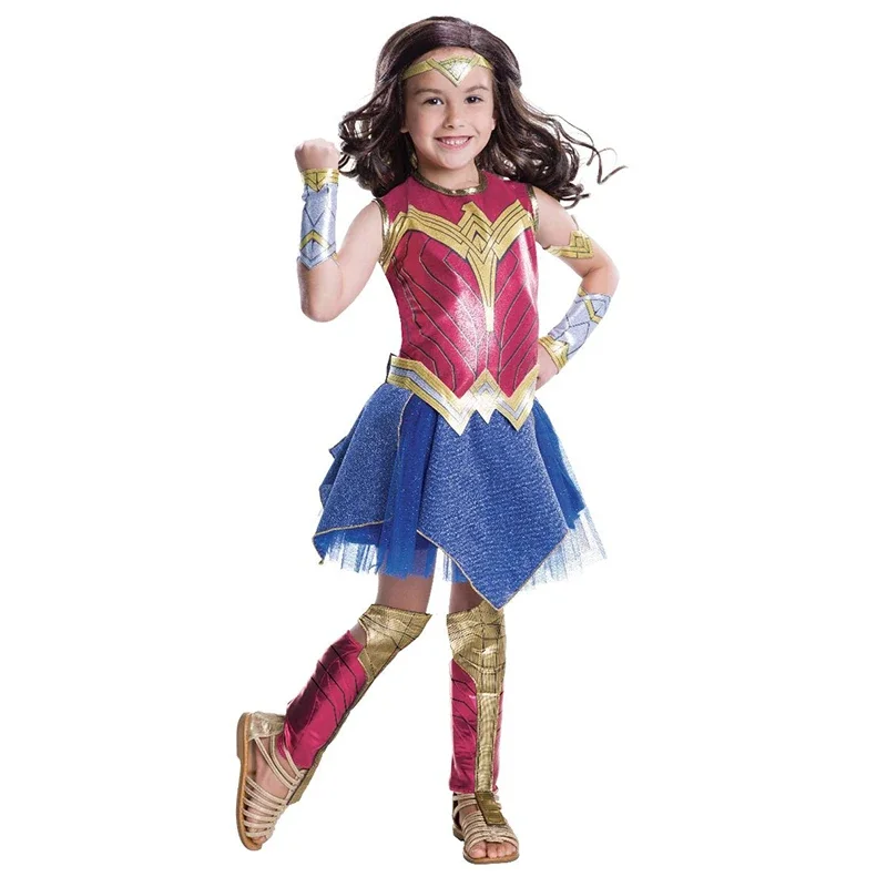 Wonder Cospplay Costume Deluxe Child Dawn Of Justice Woman Halloween Costume Girls Princess Dressing-Up