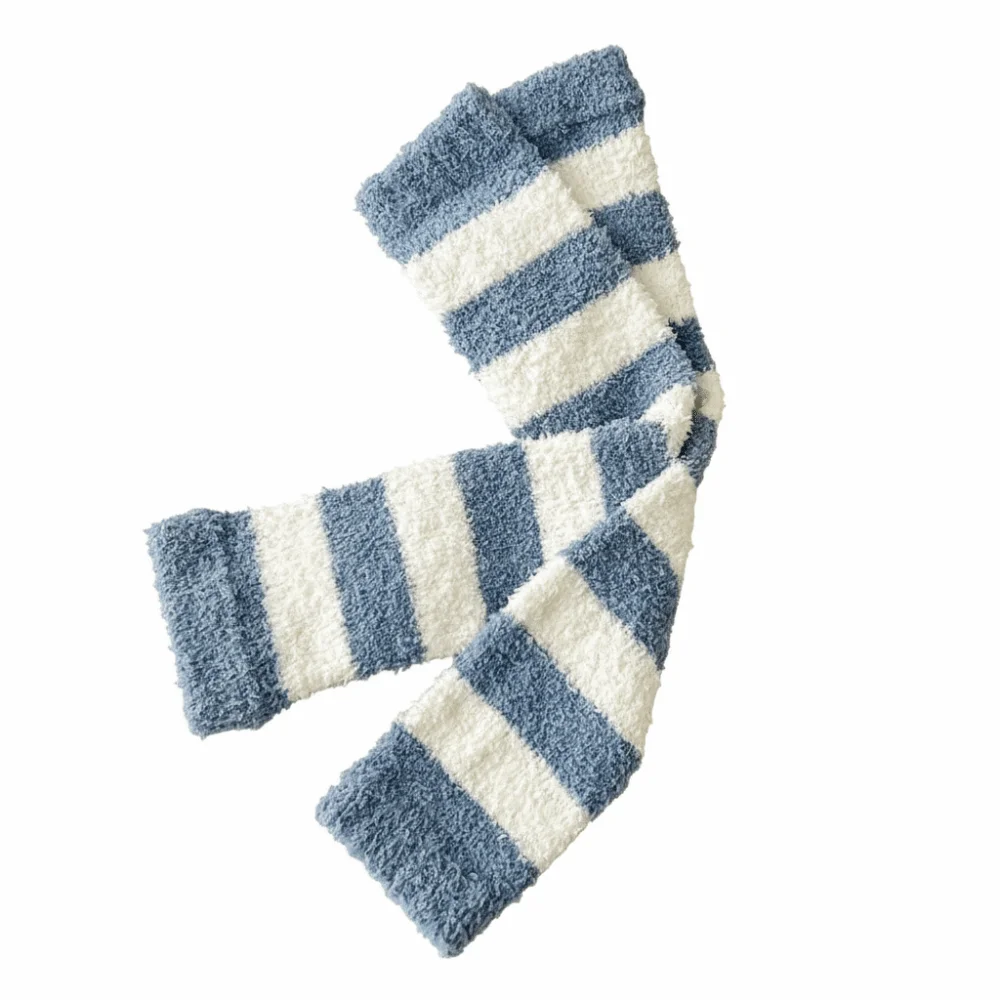 

Thicken Warm Long Tube Sock Cover Simple Hosiery Coral Fleece Stockings Stripe Leg Warmers Floor Plush Stockings Autumn