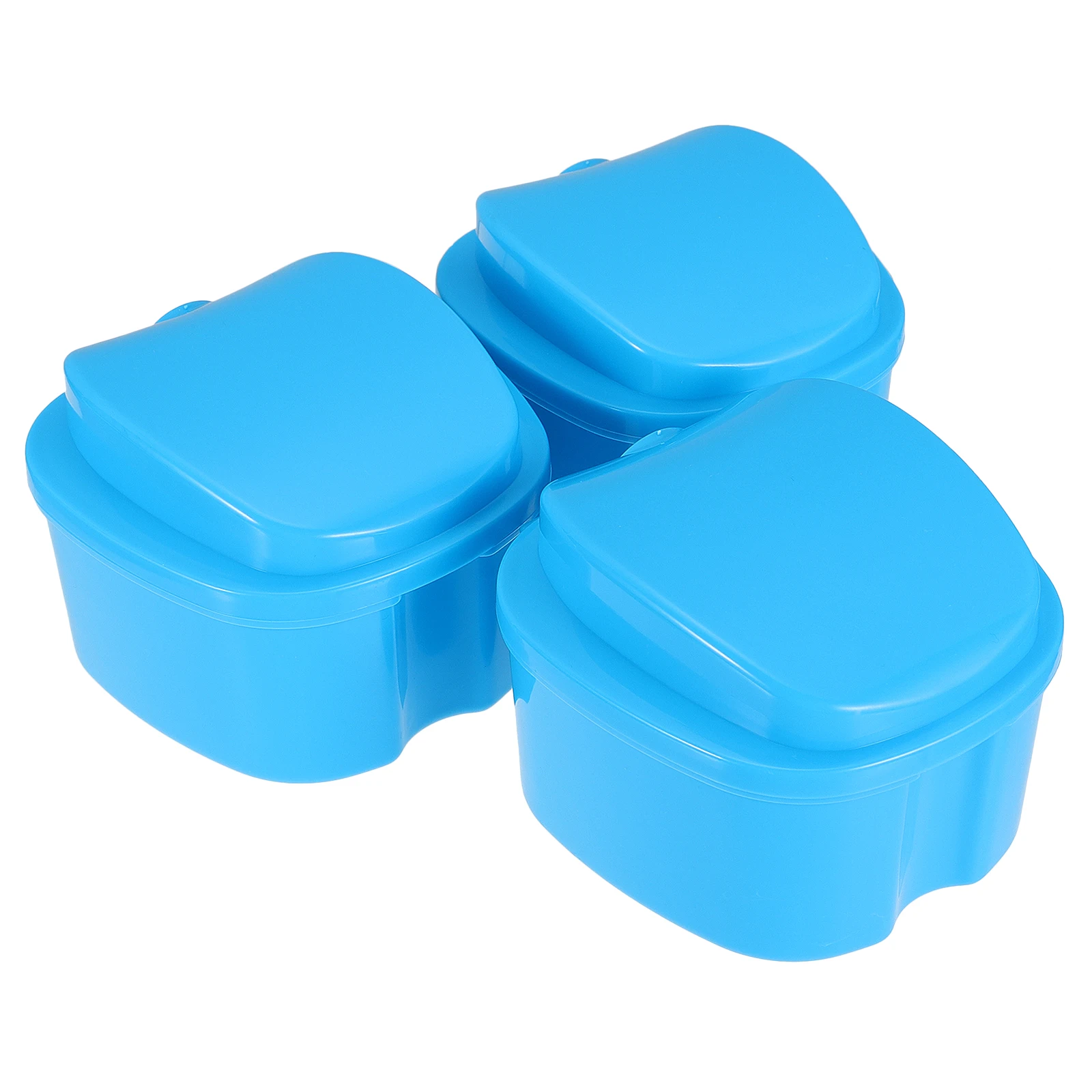 3개입 휴대용 플라스틱 틀니 보관 용기 여행용 교정기 케이스 가짜 치아 보호 케이스 미니 치과용