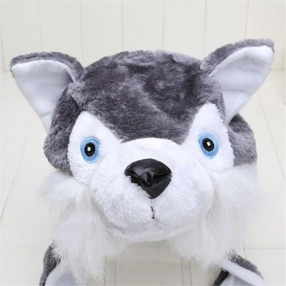 Cartoon Hot Wolf Cappello Sciarpa calda Paraorecchie Cappello morbido Mascotte Huskies Cappello Cappello Giocattoli