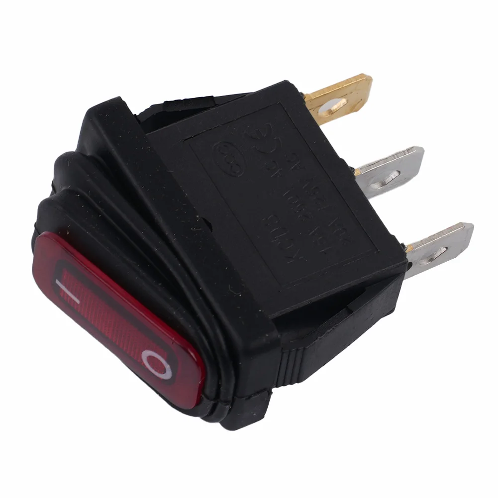 Rocker Button Switch Red Trim 15A 250V/20A 125V AC 3Pin Accessory Decoration High Power KCD3 ON/OFF Part Plastic