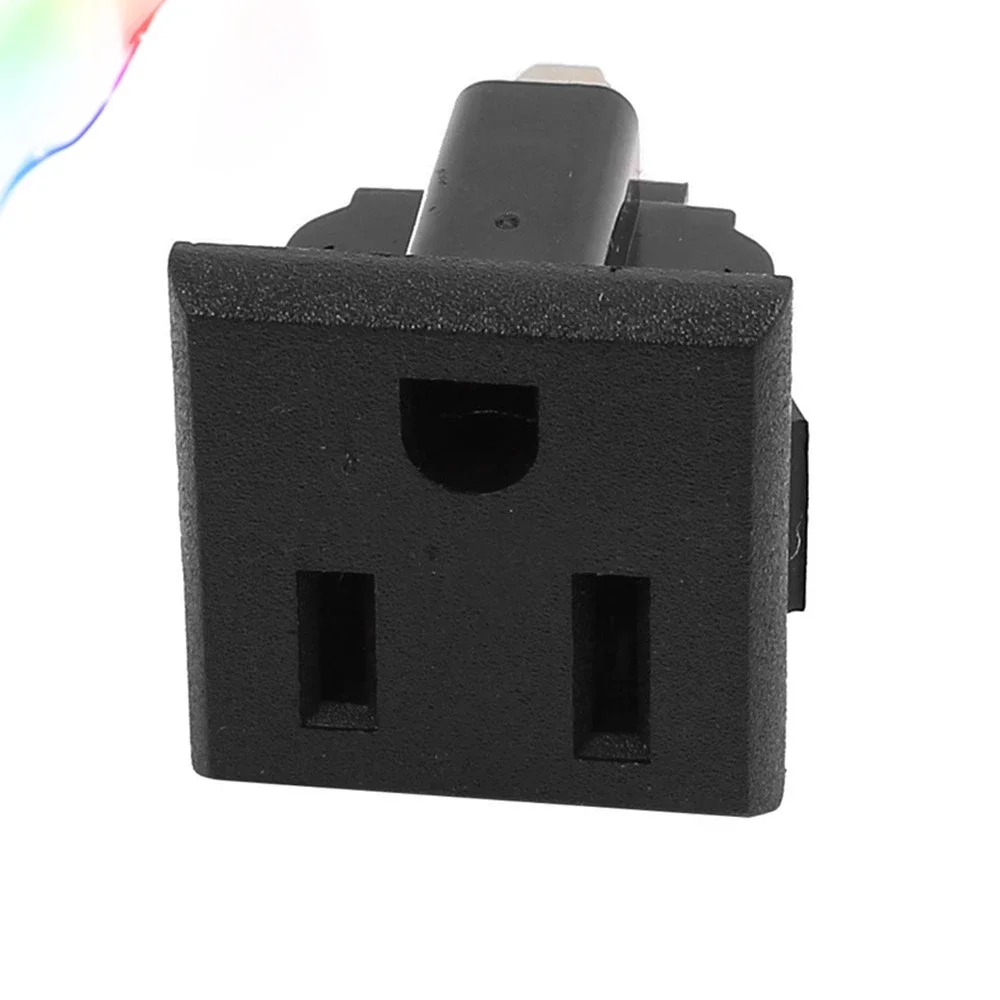 2pcs US Plug AC 125V 15A 3 Terminals Plastic Outlet Power Socket Connector Black