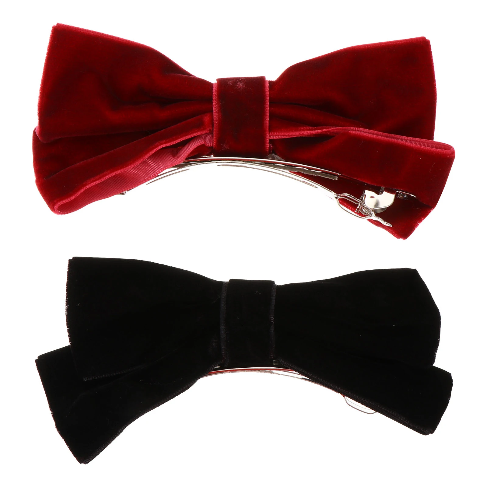 

2Pcs Bow Hair Pin Clips Accessories French Barrettes Headdress Hair Clip Headgear Girls Velvet Durable Stylish