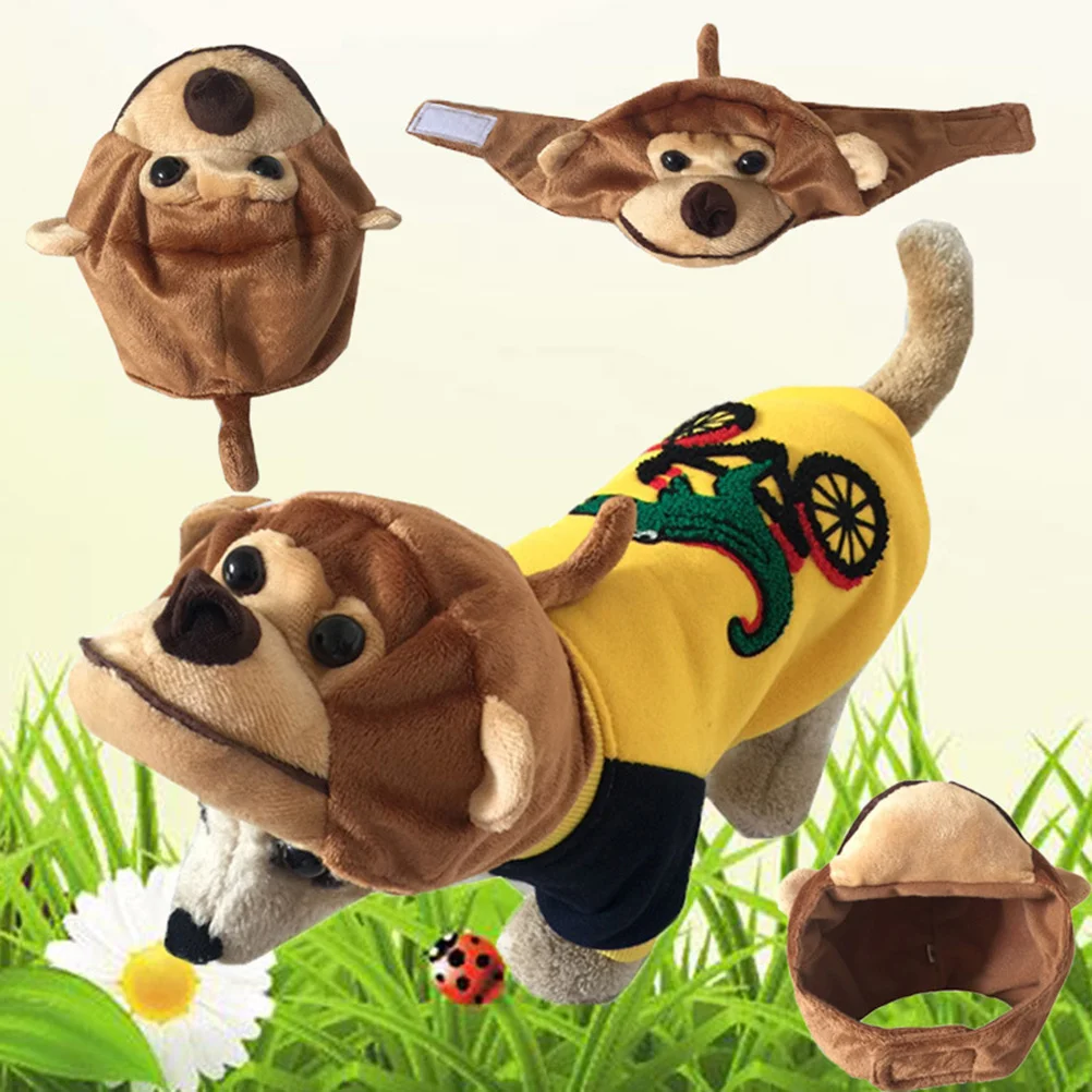 

Halloween Pet Costume Hat Cute Monkey Style for Cats Dogs L Size Easy Wear Photo Shoot Parade Pet Hat