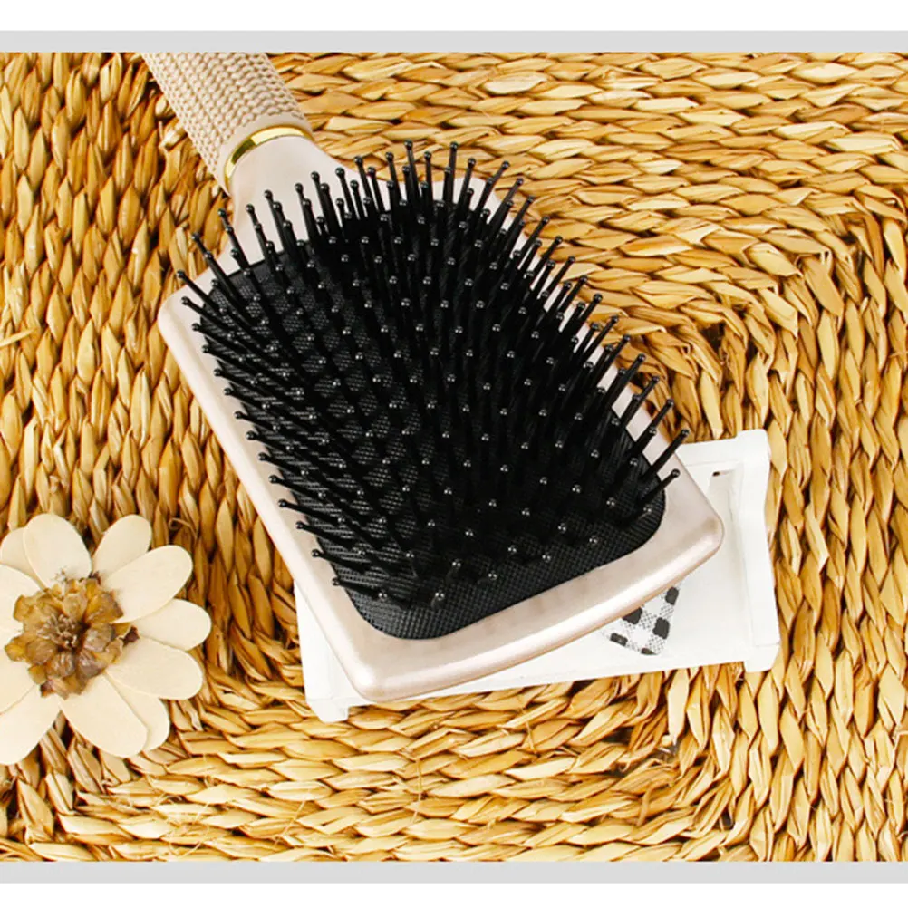 

Hairbrush Paddle Cushion Comb Broad Flat Scalp Massage Ball-Tip Bristles Detangle Thick Hair Wet Dry Blow-Dry Paddle Brush