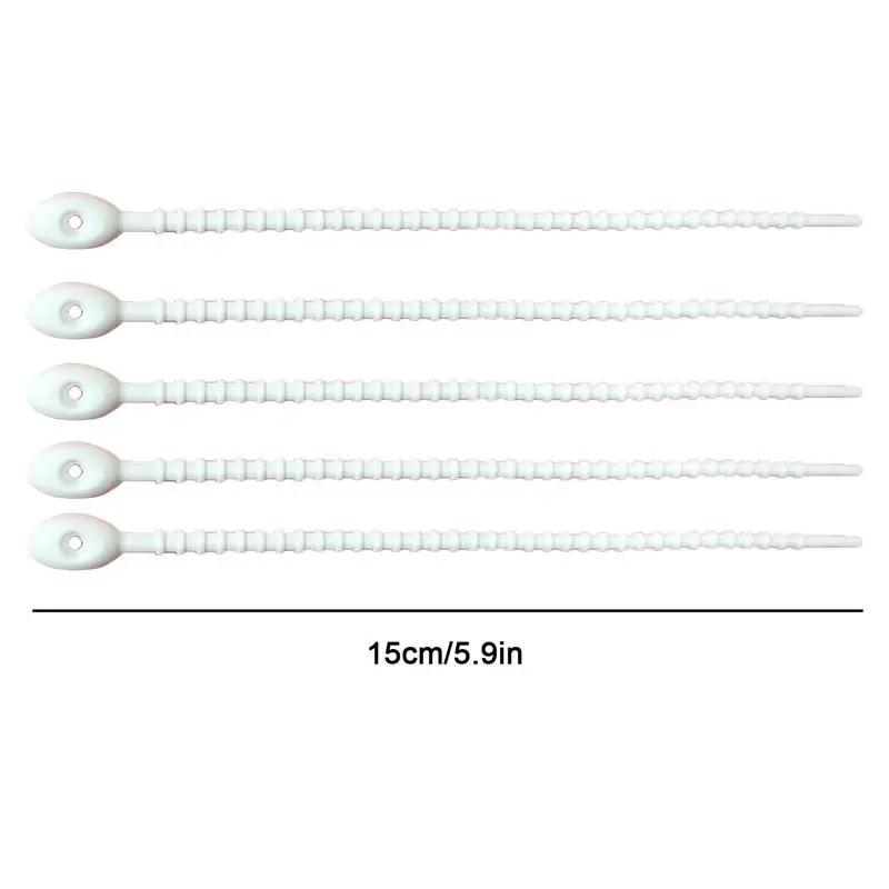 Rubber Wire Ties 15cm/5.9inch Silicone Bag Ties Multi Purpose Elastic Charging Cable Organizer Travel Essentials For Audio Cable