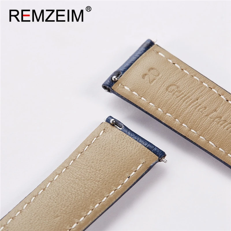 Ostrich Pattern Vintage Handmade Leather Watch Bands Straps Men Women 18mm 20mm 22mm 24mm Quick Release Leather Watch Strap