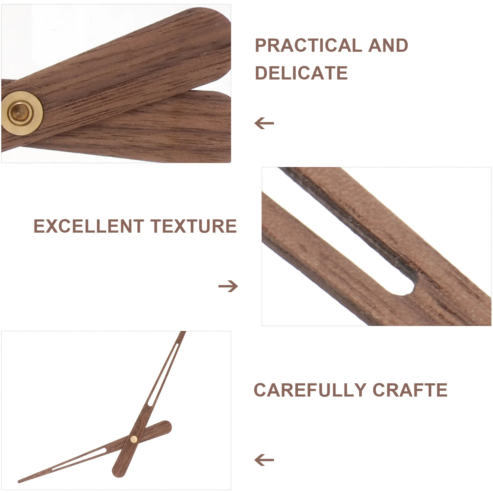 

5pcs Large Wood Color Replaceable Quiet Durable Diy Parts Home Decor Home Clock Supplies Supplies Clock Accessories