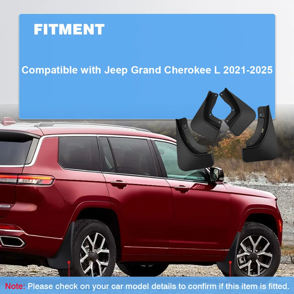 

4pcs For Jeep Grand Cherokee L 2021 2022 2023 2024 2025 Front Rear Car Mud Flaps Fender Splash Guards Guards Fender Protector