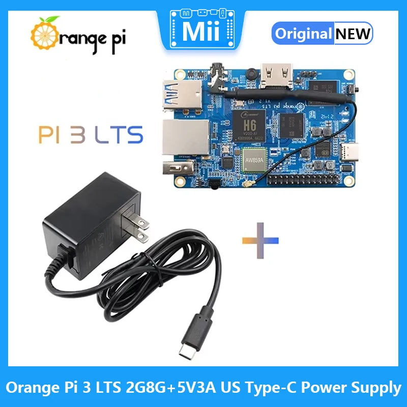 Fuente de alimentación Orange Pi 3 LTS 2G8G+5V3A US Type-C, con HDMI+WIFI+BT5.0