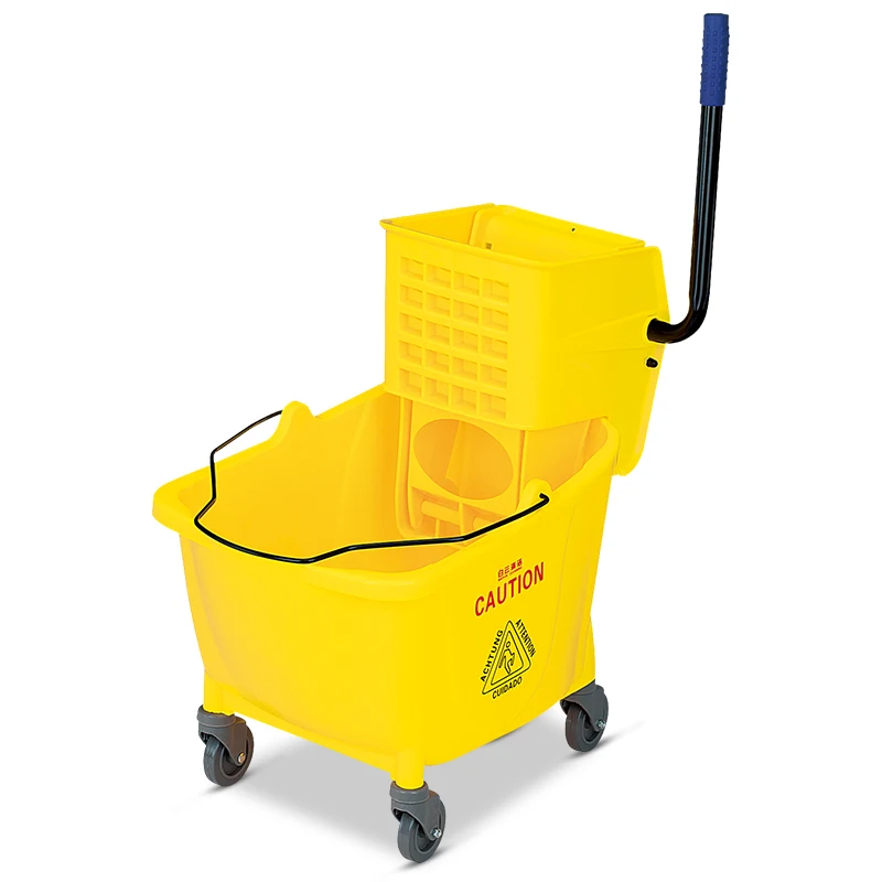 Yellow 32L floor mop bucket thickened squeeze bucket washing hotel