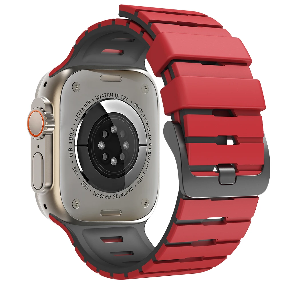 Silikon-Sportarmband für Apple Watch Band 49mm 46mm 45mm 44mm 42mm Correa Armband iWatch Series 11 10 9 8 7 6 5 SE3 Ultra 3 2