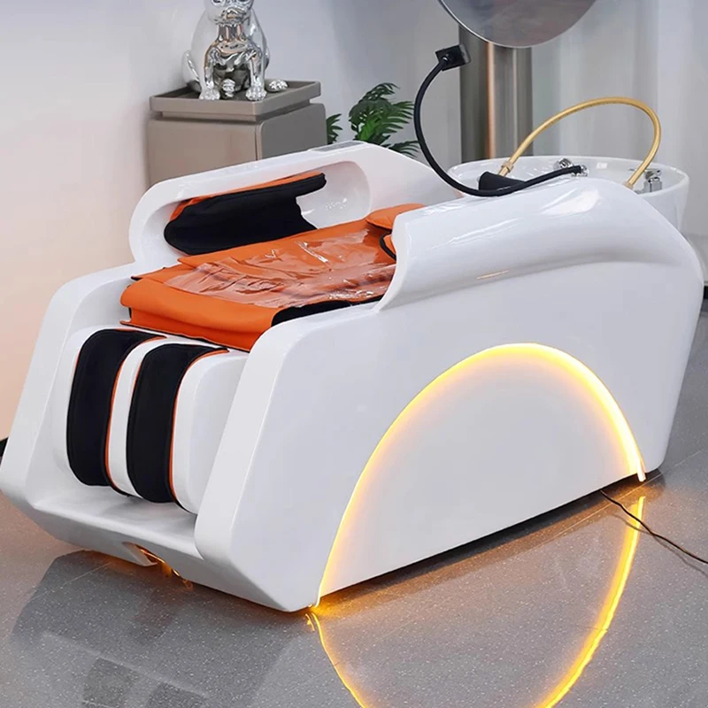 

Smart Electric Shampoo Chairs Barber Shop Hair Salon Stylist Fumigation Shampoo Chairs Comfort Salon Furniture Silla Spa FYSB