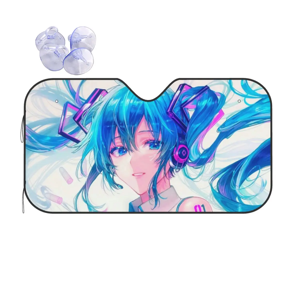 Hatsune Miku Windshield Sunshade Funny Cover Front Block Window 76x140cm Car Window Windscreen Cover Accessories Covers