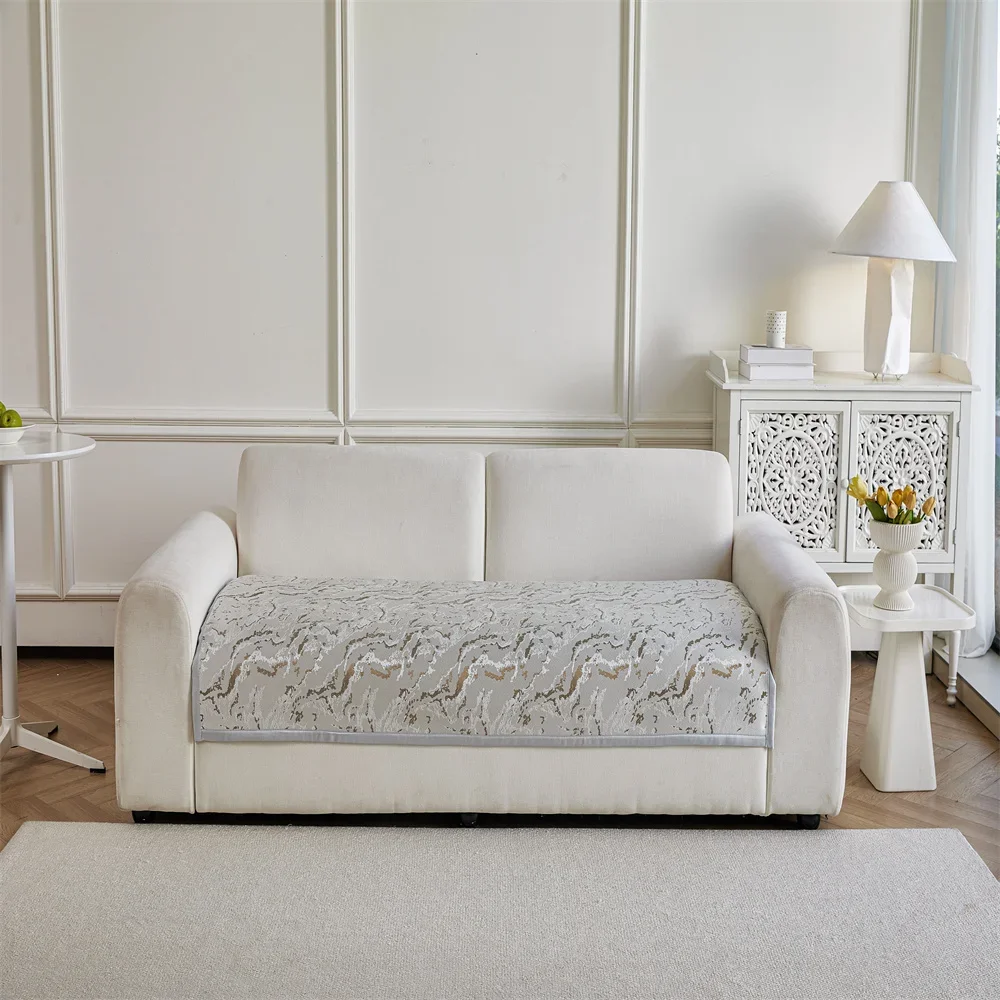 Retro Chenille Sofa Cushion Cover Universal Non-Slip Fixed Straight Row All-Seasons Slipcover for Home Comfort