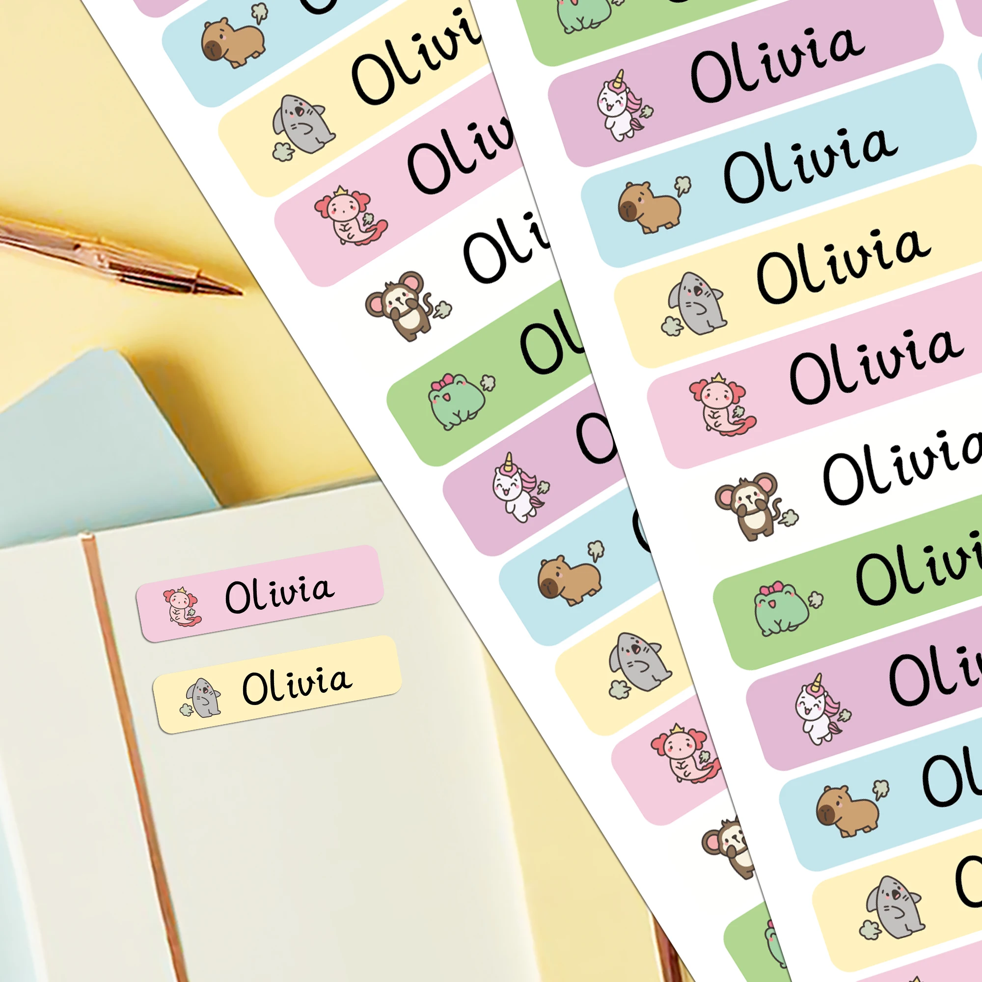 126/168pcs animals Custom Bottom Stickers Personalized Tag Personalized Label Personalized Patches Personal Office Supplies