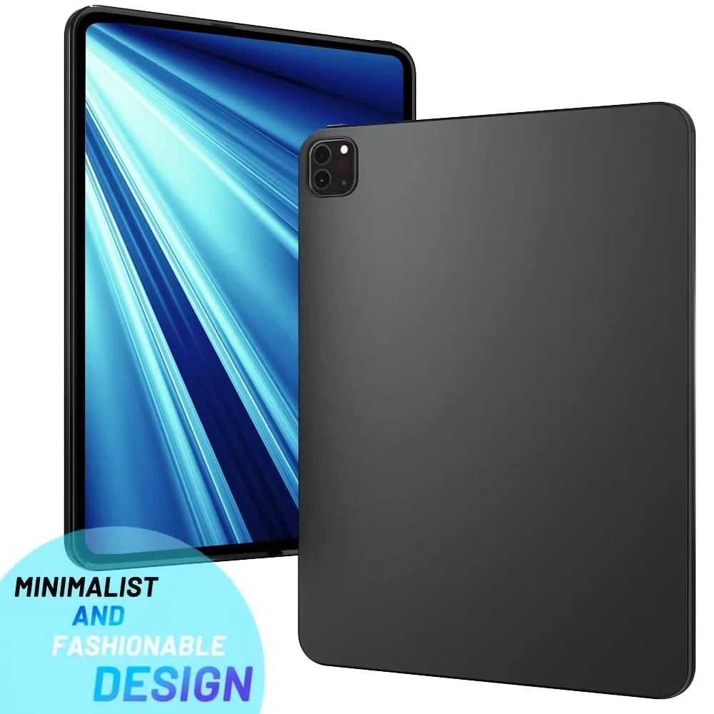 Black Case Suitable for Air 4/5/6Th Gen Pro 11 (2018-2022) Soft TPU Back Cover And Matte Black Soft Case, And Scratch-Resistant