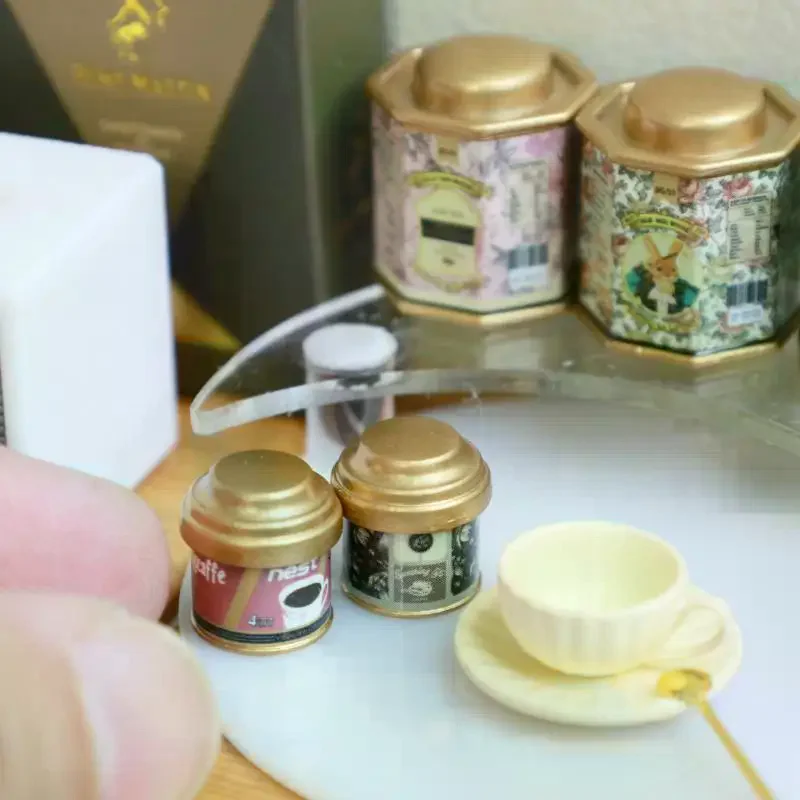 

1/12 Dollhouse Miniature Coffee Can Tea Can Model Simulation Item Ornament Mini Toys Furniture Accessories For Doll House Decor